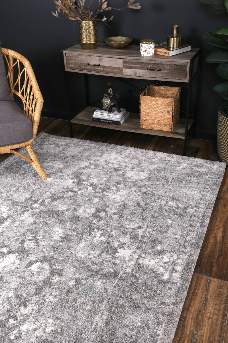 Yuzil Grey Floral Rug 240x330cm