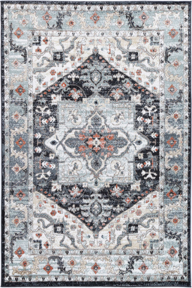 Anatolia Traditional Blue Charcoal Rug 160x230cm