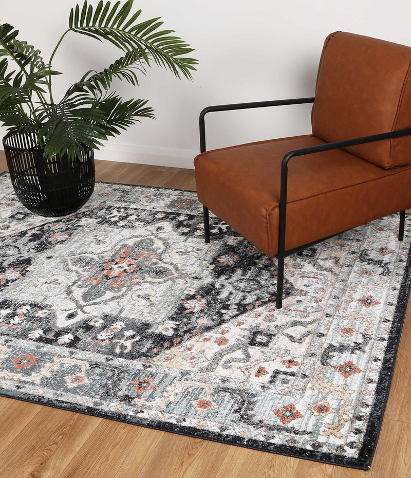 Anatolia Traditional Blue Charcoal Rug 160x230cm