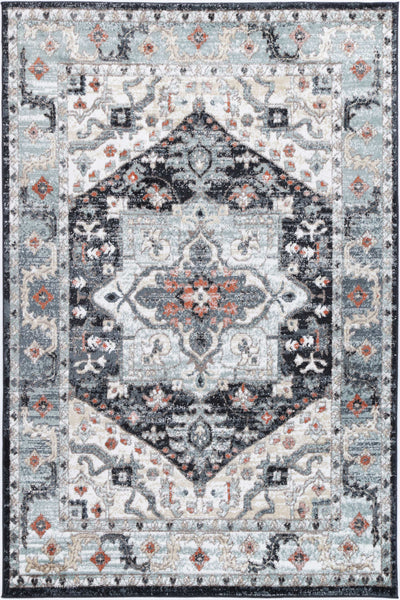 Anatolia Traditional Blue Charcoal Rug 240x330cm