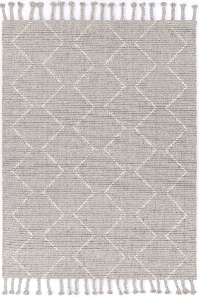 Leilani Diamond Tassel Grey Rug 160x230cm