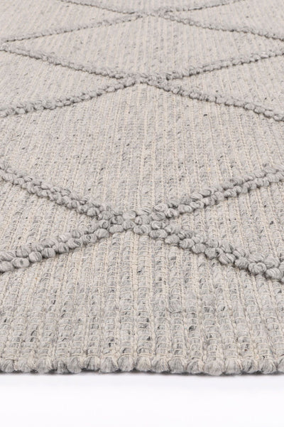 Leilani Diamond Braided Grey Rug 160x230cm