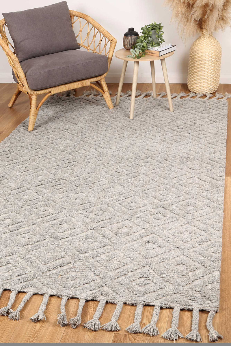 Leilani Plush Diamond Grey Rug 200x290cm