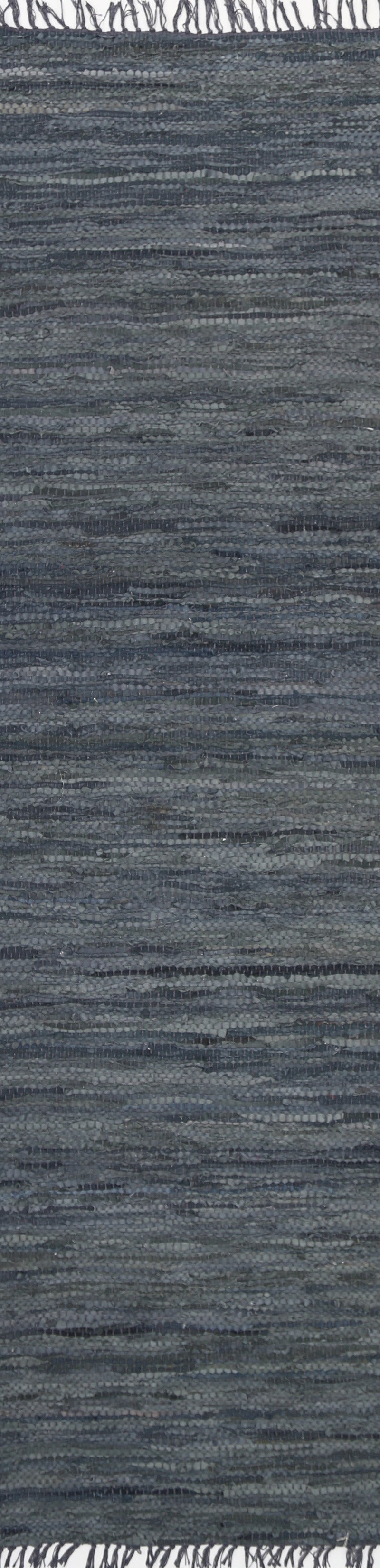 Metro Grey Modern Leather Rug 190x280cm