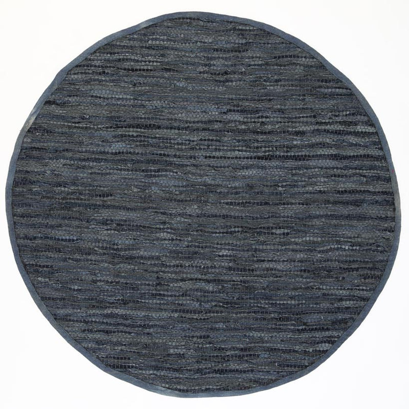 Metro Grey Modern Leather Rug 240x240cm