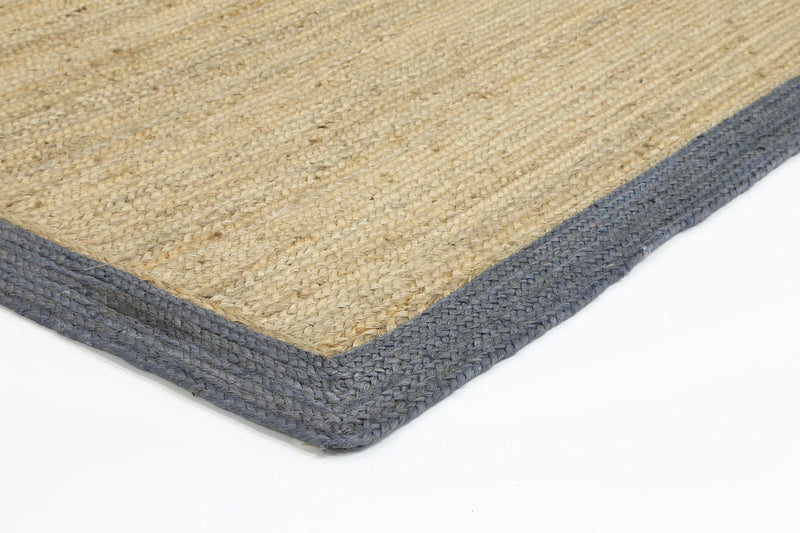 Hampton Grey Border Jute Rug 190x280cm