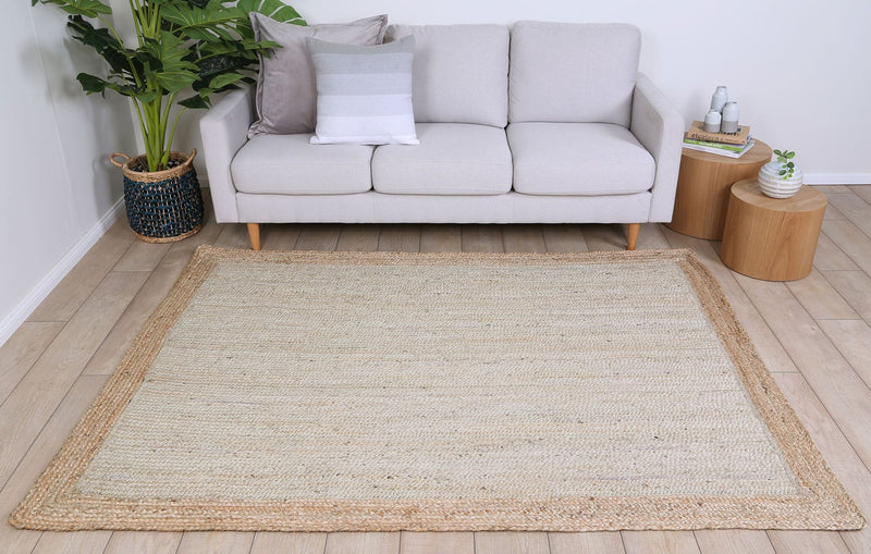 Hampton Light Pink Boarder Jute Rug 190x280cm