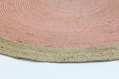 Hampton Pink Centre Jute Round Rug 240x240cm Round