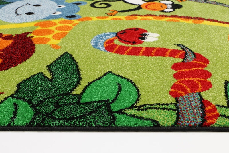 Nova Kids Green Jungle Animal Rug 120x170 cm