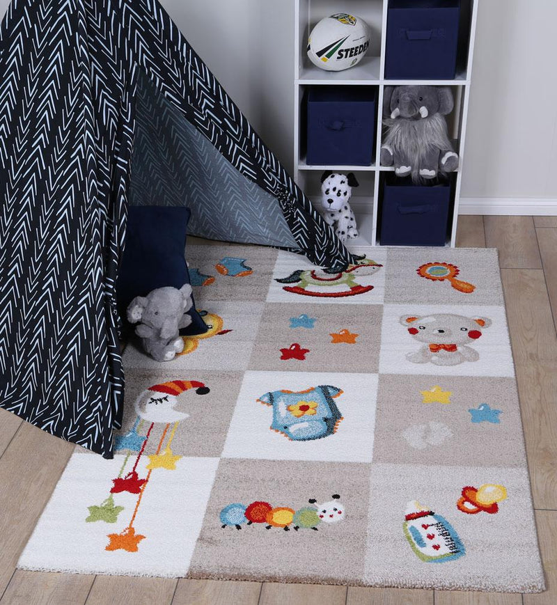 Nova Kids Beige Boxy Rug 160x230 cm