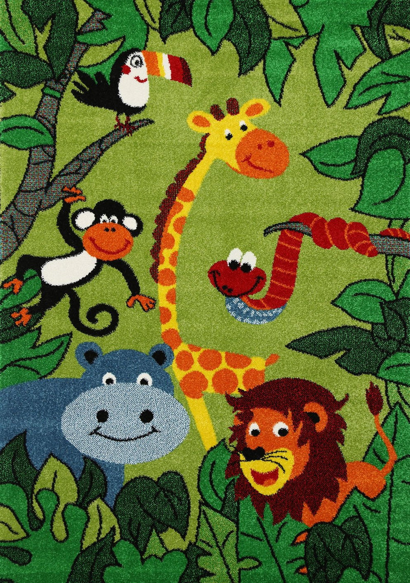 Nova Kids Green Jungle Animal Rug 160x230 cm