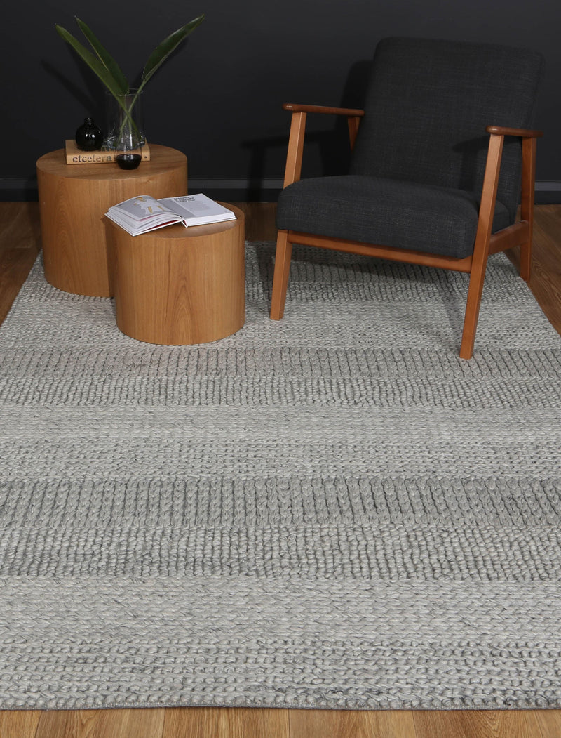 Zayna Grace Grey Wool Blend Rug 160x230cm