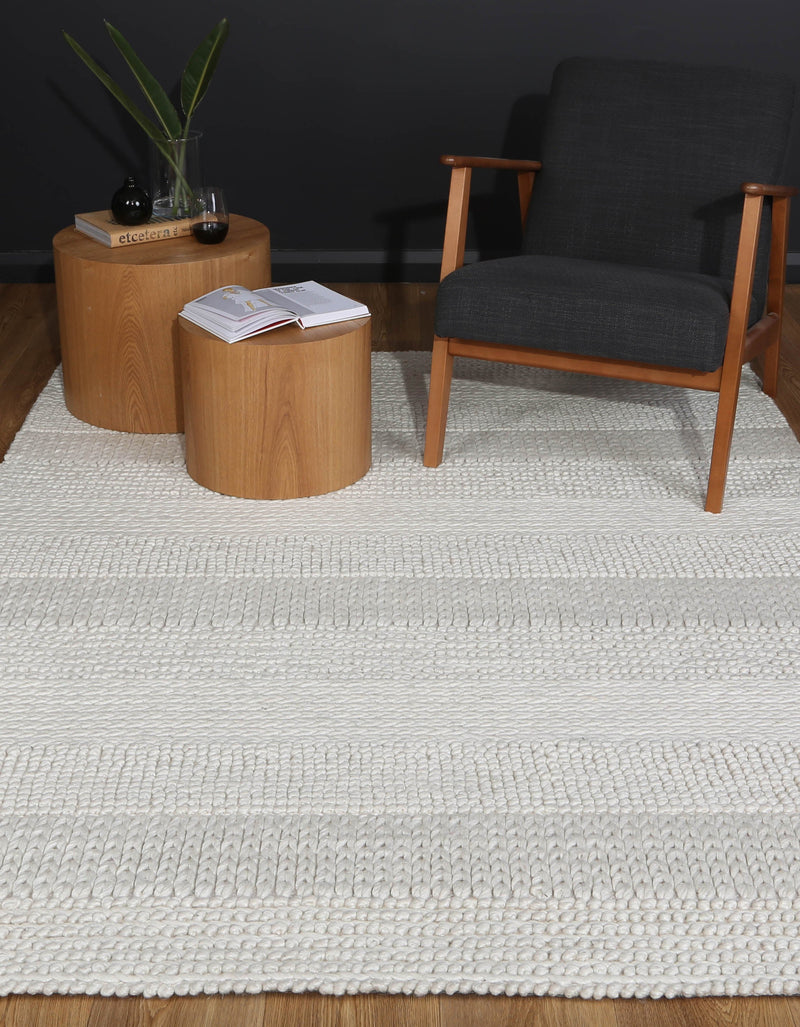 Zayna Grace White Wool Blend Rug 200x290cm