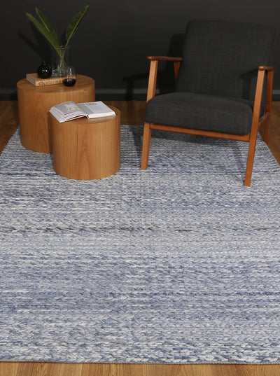 Zayna Cue Blue Wool Blend Rug 240x330cm