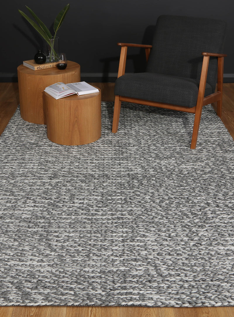 Zayna Cue Charcoal Wool Blend Rug 240x330cm