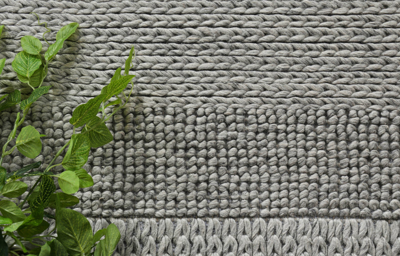 Zayna Grace Grey Wool Blend Rug 240x330cm
