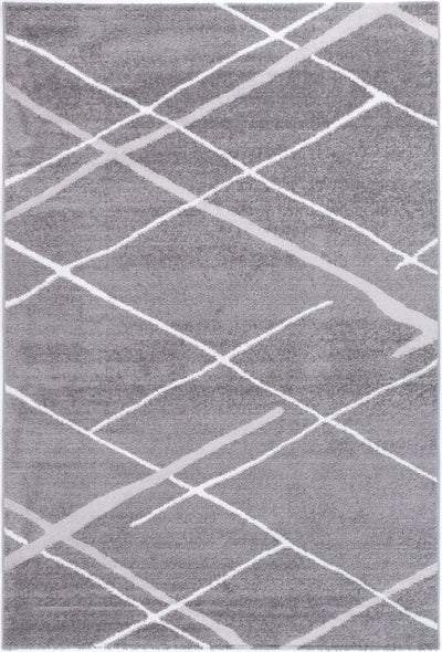 Windjana Abstract Stripe Grey Rug 160x230cm