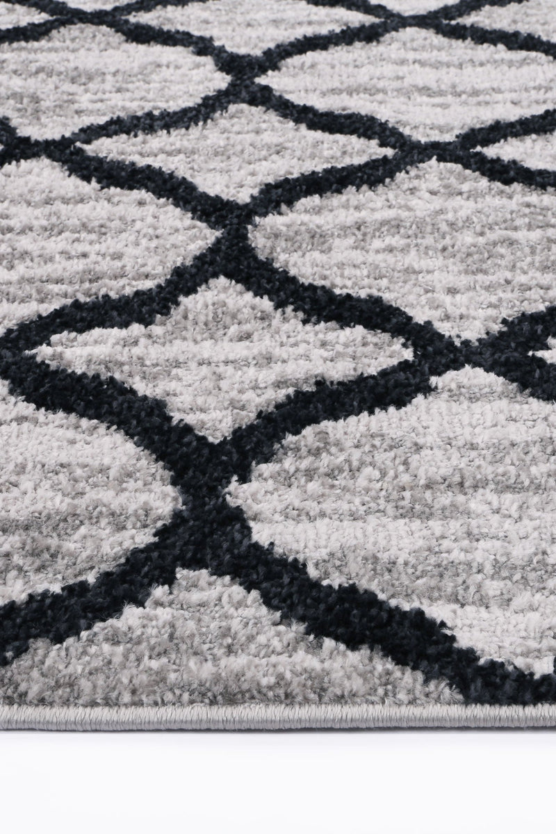 Windjana Lattice Charcoal Rug 160x230cm