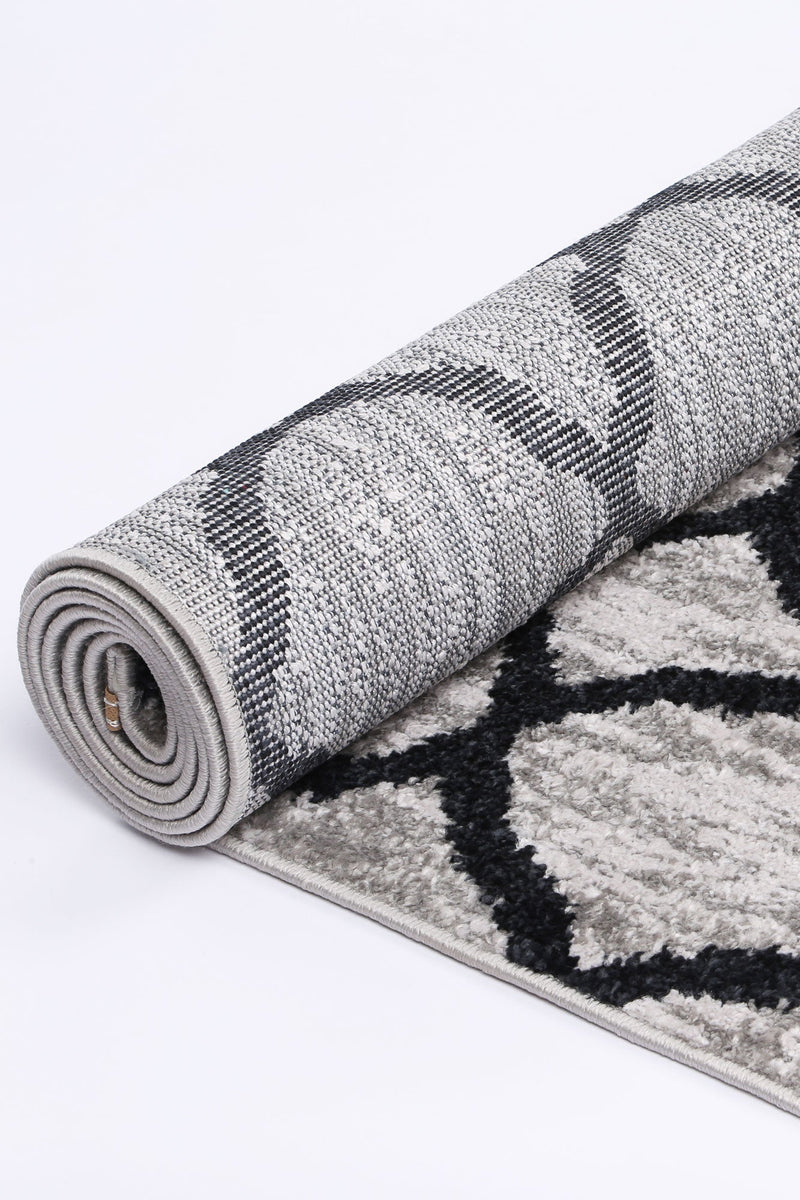 Windjana Lattice Charcoal Rug 160x230cm