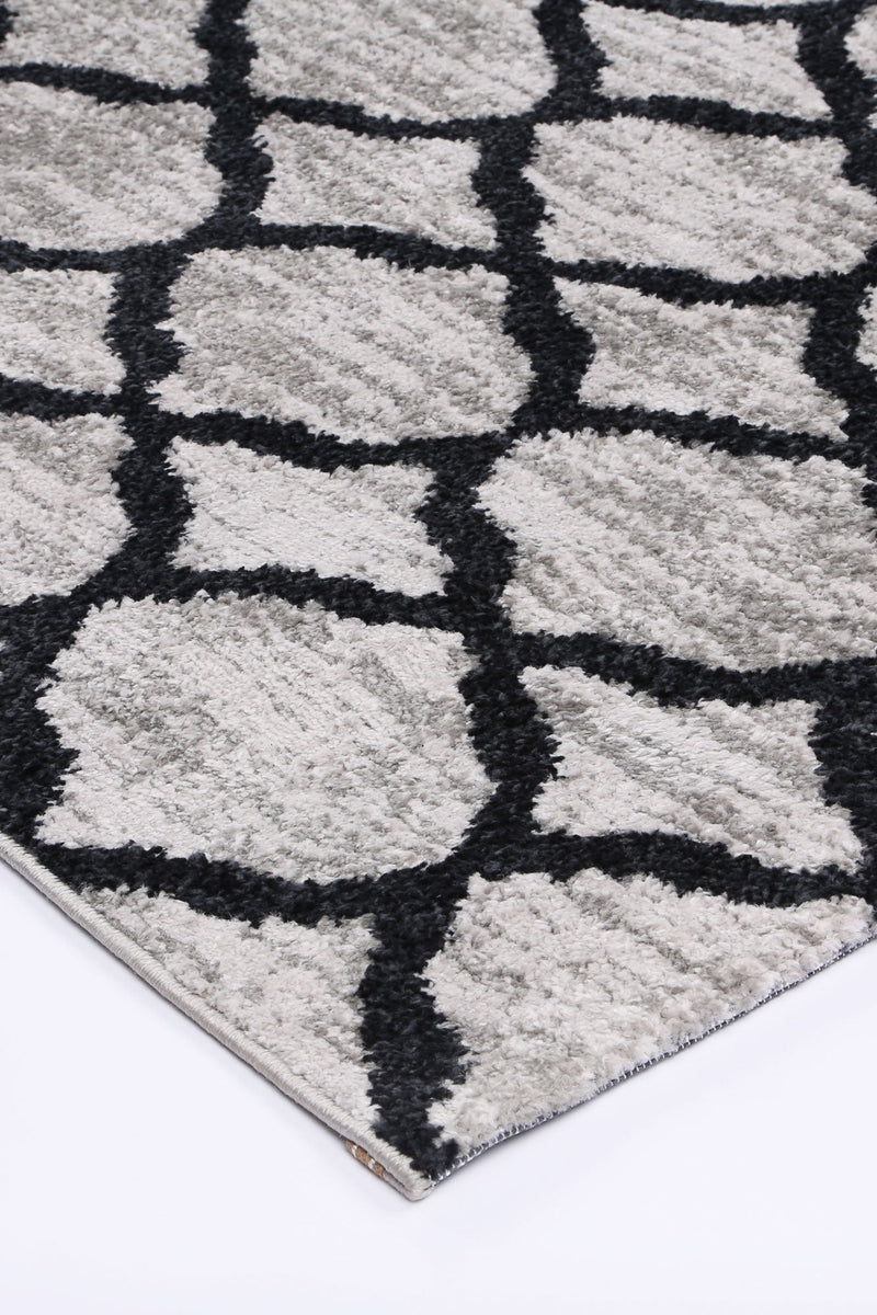 Windjana Lattice Charcoal Rug 200x290cm