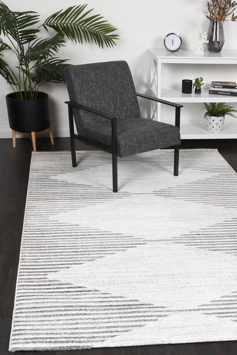 Windjana Abstract Diamond Silver Rug 240x330cm