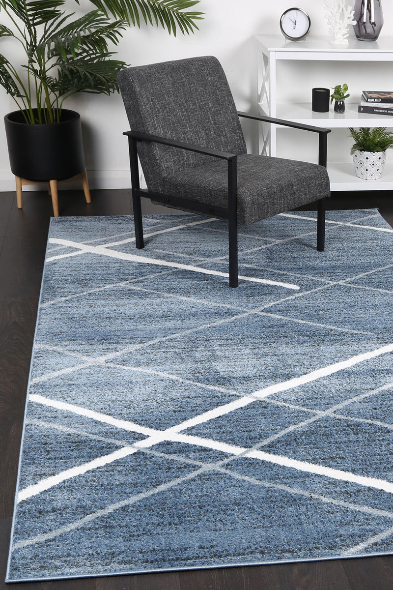 Windjana Abstract Stripe Blue Rug 80x150cm