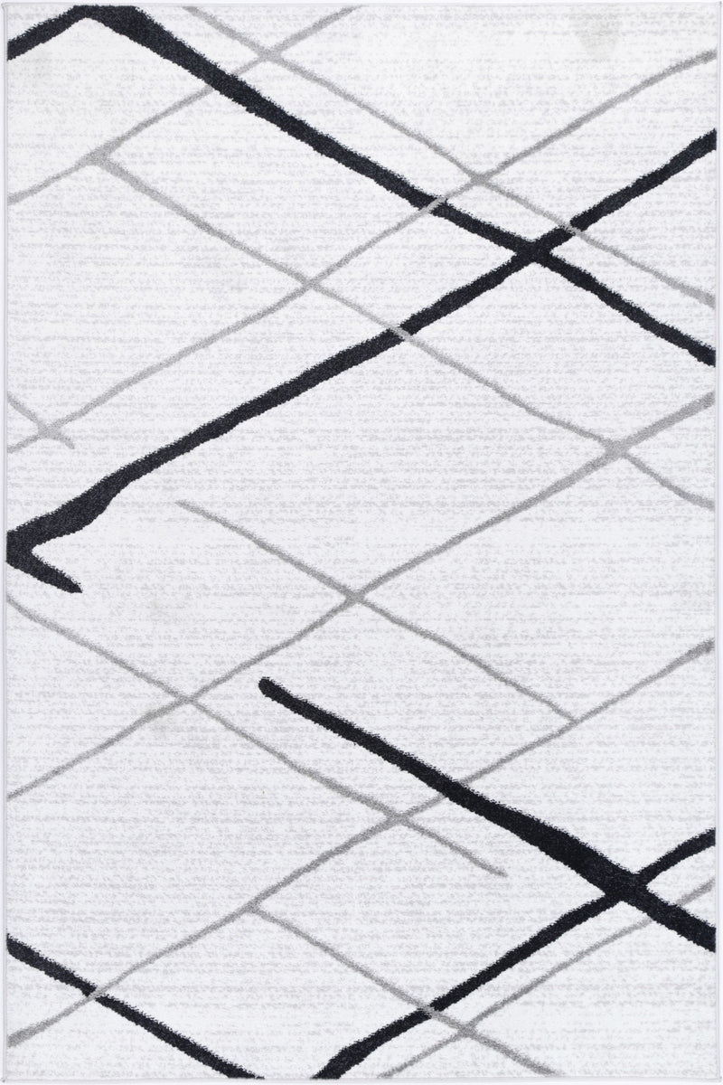 Windjana Abstract Stripe White Rug 80x150cm