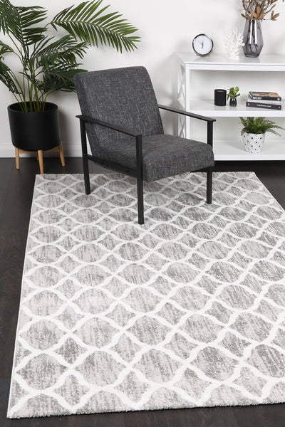 Windjana Lattice Silver Rug 80x150cm