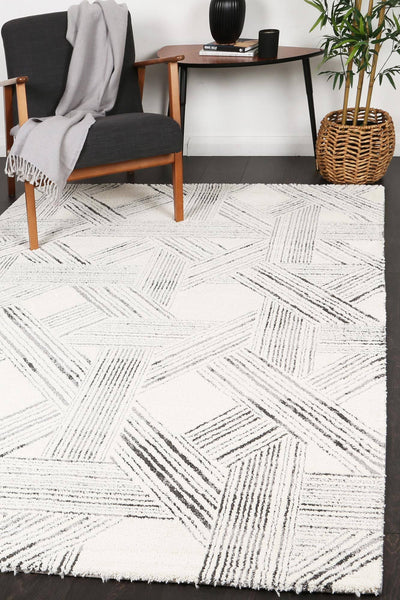 Verve Light Grey Geometric Rug 160x230cm