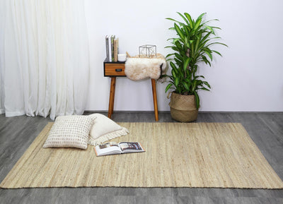 Malmo Beige Stipe Natural Jute Rug  160x230cm