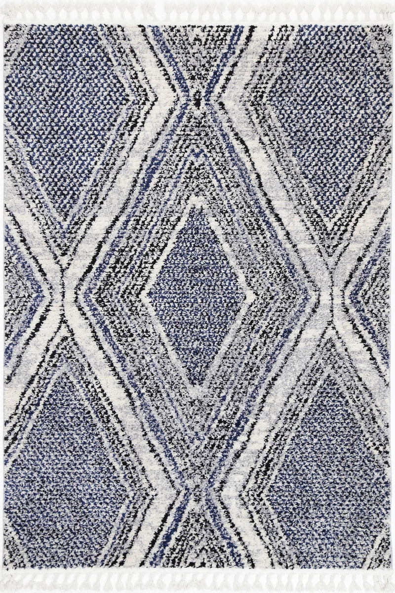 Myk Navy Blue Geometric Rug 160x230 cm