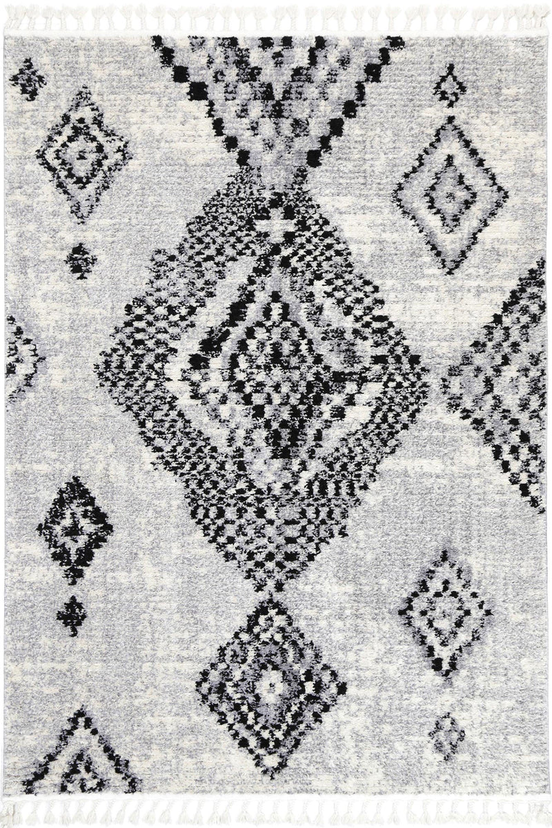 Myk Grey Boho Diamond Rug 300x400 cm