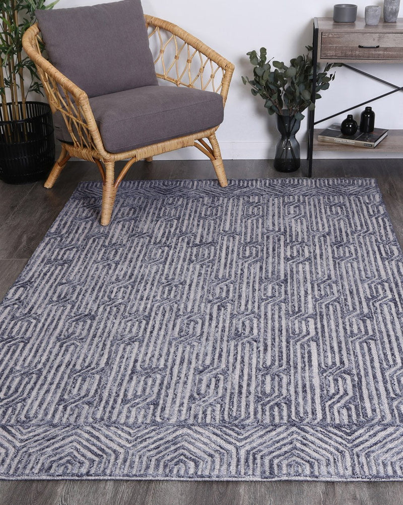 Mila Tribal Black Light Grey Rug 160x230cm