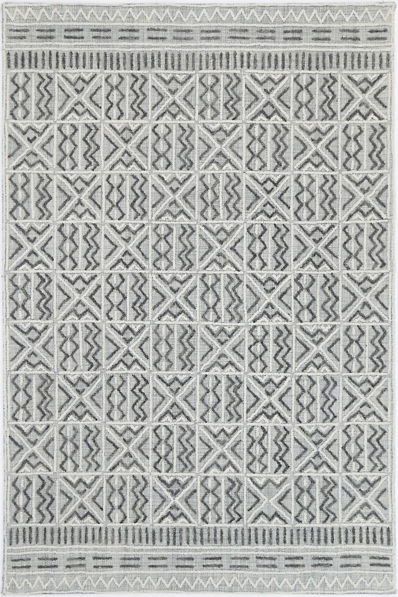 Mila Criss Cross Light Grey Rug 160x230cm