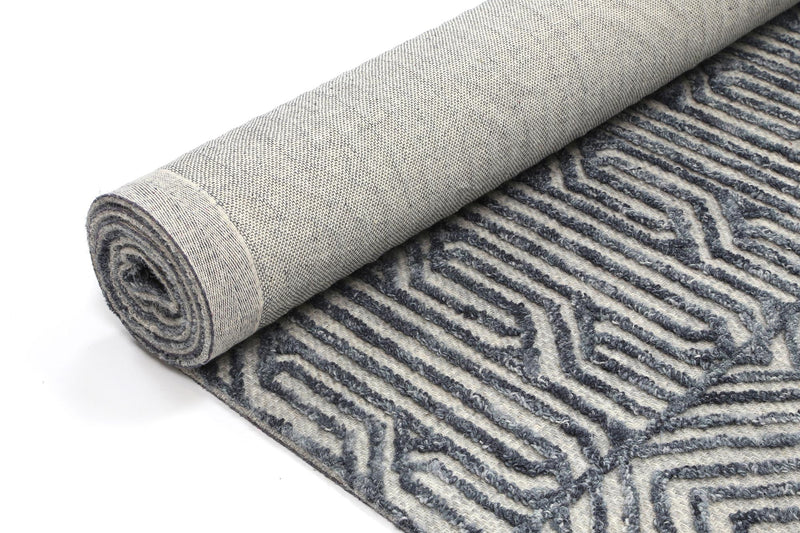 Mila Tribal Black Light Grey Rug 280x380cm