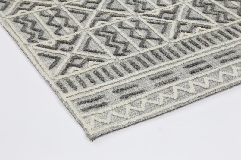 Mila Criss Cross Light Grey Rug 280x380cm