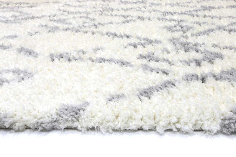 Moroccan Cream and Silver Fes Rug 200X290cm