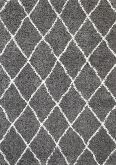 Moroccan Grey and Cream Diamond Rug 240X330cm