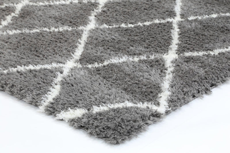 Moroccan Grey and Cream Diamond Rug 240X330cm