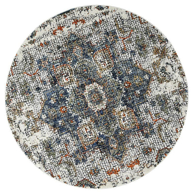 Roman Mosaic Medallion Grey Turquoise Rug 200x290 cm