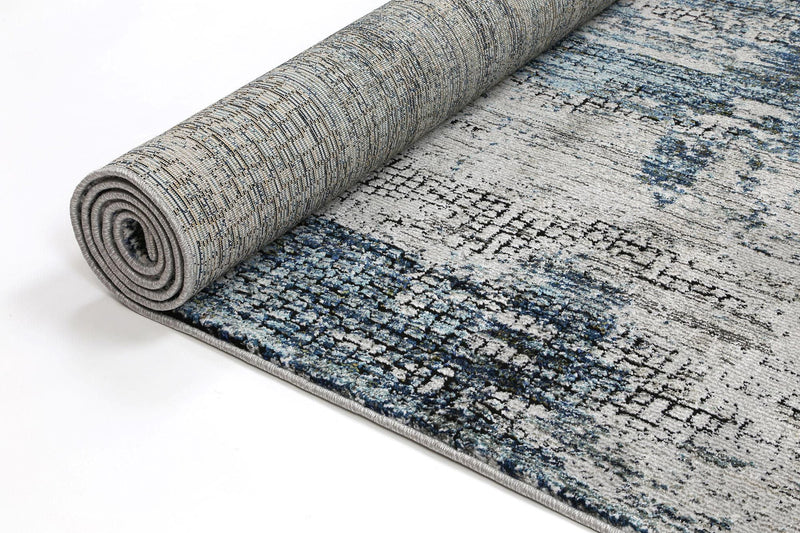 Roman Mosaic Modern Grey Turquoise Rug 200x290 cm