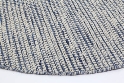 Scandi Blue Reversible Wool Round Rug 200x200 cm Round