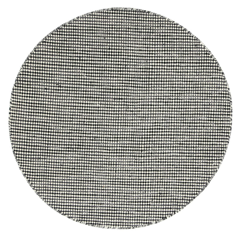 Scandi Charcoal Grey Reversible Wool Round Rug 200x200 cm Round