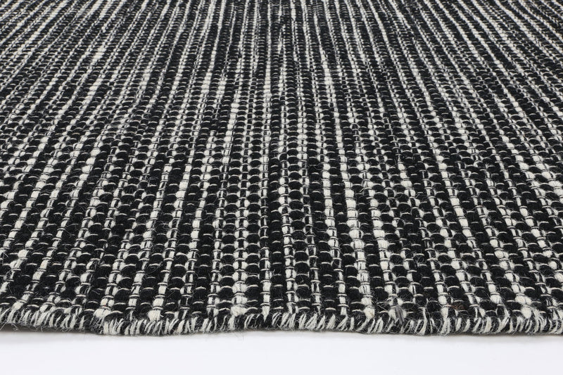 Scandi Black White Reversible Wool Rug 240x330 cm