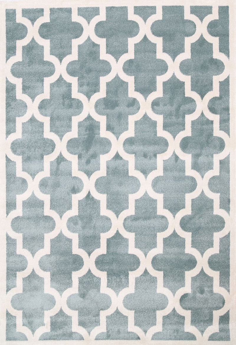 Piccolo Aqua White Lattice Pattern Kids Rug 160x230cm