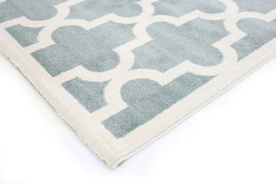 Piccolo Aqua White Lattice Pattern Kids Rug 160x230cm