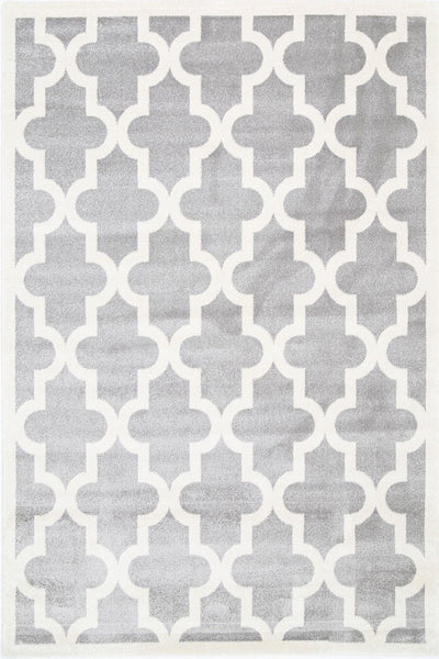 Piccolo Light Grey and White Lattice Pattern Kids Rug 160x230cm