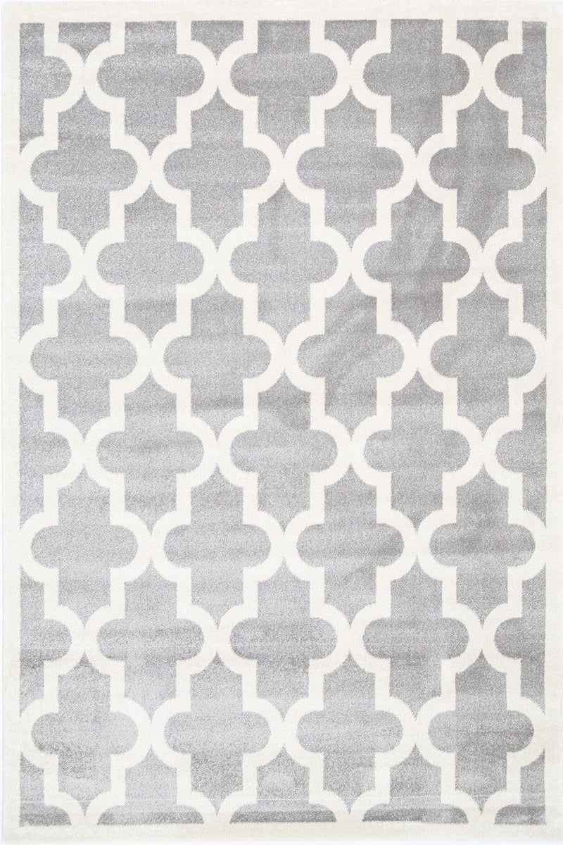 Piccolo Light Grey and White Lattice Pattern Kids Rug 160x230cm