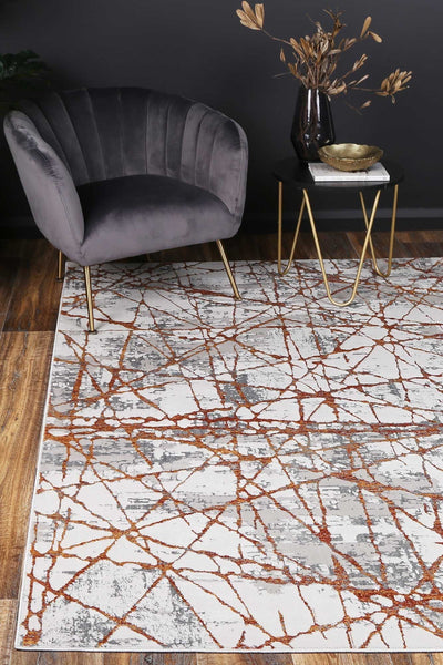 Isaiah Geometric Rust Rug 120x170cm