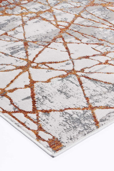 Isaiah Geometric Rust Rug 120x170cm